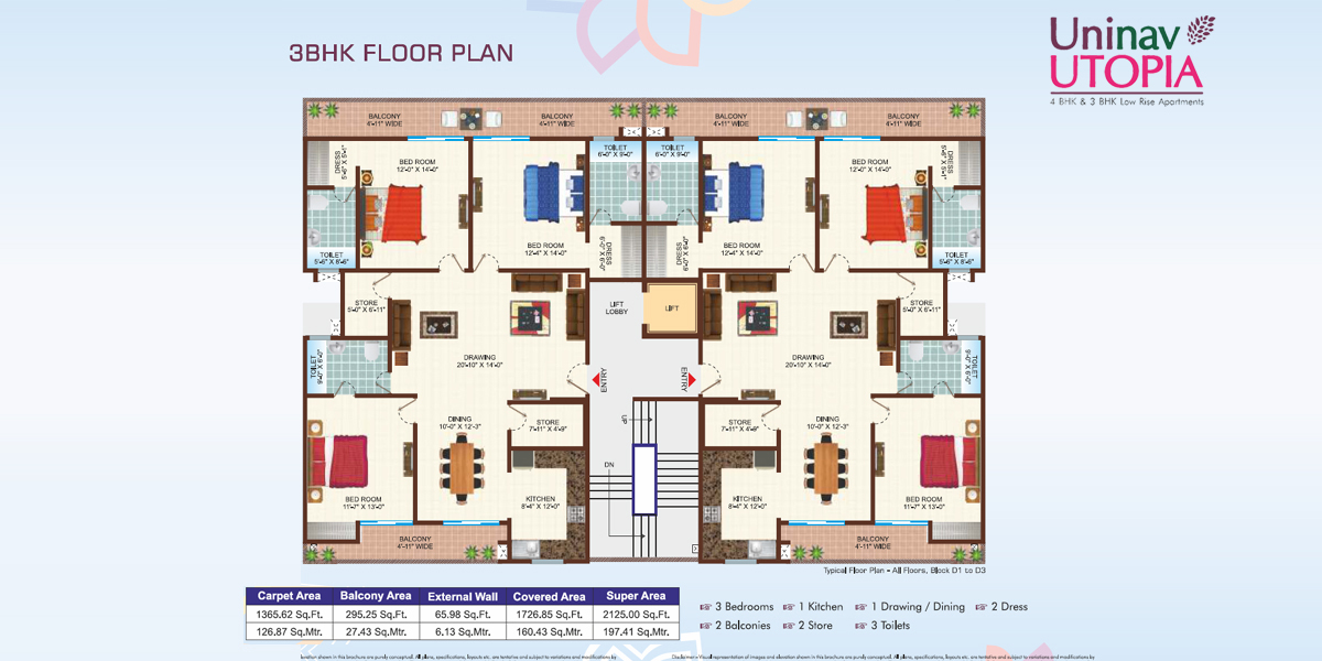 3 bhk uninav utopia